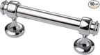 Alzassbg 10 Pack Polished Chrome Cabinet Pulls, 3 Inch(76mm) Hole Centers Cabinet Handles Kitchen Hardware Straight Bar for Cabinets and Drawer AL3082CP