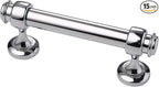 Alzassbg 15 Pack Polished Chrome Cabinet Pulls, 3 Inch(76mm) Hole Centers Cabinet Handles Kitchen Hardware Straight Bar for Cabinets and Drawer AL3082CP