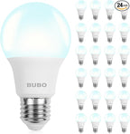 BUBO A19 LED Light Bulbs, 60 Watt Equivalent LED Bulbs, Daylight 5000K, 800 Lumens, E26 Standard Base, Non-Dimmable, 8W Daylight LED Bulbs for Bedroom Living Room Home Office, 24 Pack