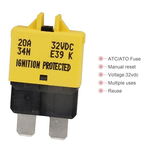Car 10A Fuse Circuit Breaker Manual Reset ATO/ATC Low Profile E39- UL Certified Blade Breakers Fuses Resettable 10 Amp 12V-32V DC for Automotive RV Trucks Boat Solar - 3 Pack