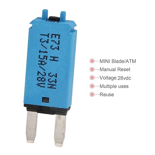 E73 ATM Manual Reset Fuse Low Profile Mini Blade Fuses 5A 6A 7.5A 10A 15A 20A 25A 30A for Boat Marine RV Car Truck DC 12V-28V UL-Rated