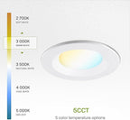 ASD Retrofit LED Recessed Lighting 4 Inch | 9W 700 Lm Wet Rated Dimmable Ceiling Downlights | 2700K-5000K Adjustable CRI90 White Room Recessed Light Fixtures | LED Can Lights, UL Listed