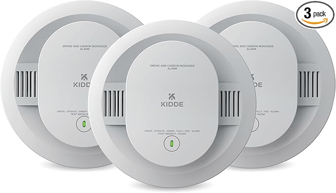 Kidde Smoke & Carbon Monoxide Detector for Home, AA Battery Powered, Voice Alerts, 3-Pack