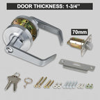 Storeroom Door Handle Heavy Duty Grade 2 Commercial Door Locks, Non-Handed, UL 3 Hour Fire Rated, ADA Compliant, Satin Chrome Finish 26D, 2-3/4''Backset, X-XG-ST-70