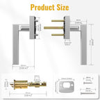 HOSOM Interior Door Levers Passage Door Handles Heavy Duty No Locking Door Handle Set for Hallway, Closet Doors, Satin Nickel Door Handle with Square Plate, 1 Pack
