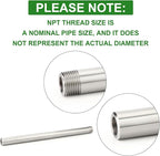 TAISHER 1PCS 304 Stainless Steel Pipe Fittings, 1/2" NPT Male Threaded, 16" Length Weld Nipple Cast Pipe