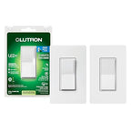 Lutron Sunnata Touch Dimmer Switch with Sunnata Accessory Switch with Wallplates, for 3 Way Applications, 150W LED, White