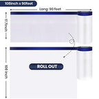 ADHES Painters Plastic with Tape, 102 inch x 90 feet x 3 Rolls Painters Tape with Plastic Attached, Pre Taped Masking Film for Automotive Painting Covering
