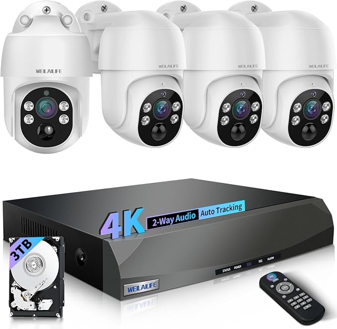 【90-Day Storage】 Wired Security Camera System, Outdoor POE Security Cameras, IP Camera System, Home Video Surveillance DVR Kits