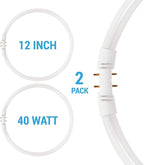 KOR (Pack of 2) FC40T5/-12 T5 Flurescent Circline - 40 Watt - 2GX13 Base - (FC12T5) (4100K - (Cool White))