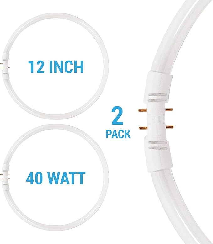 KOR (Pack of 2) FC40T5/830-12" T5 Flurescent Circline - 40 Watt - 3000K Warm White - 2GX13 Base - (FC12T5/830)