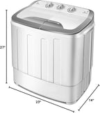 Giantex Portable Washing Machine, 13lbs Washer and Spinner Combo, Semi-Automatic Laundry Clothes Machine, Compact Twin Tub Mini Washer for Apartment Camping Dorms RV