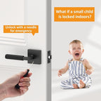 Amerdeco 3 Pack Privacy Door Handles, Matte Black Interior, Knurled Lever, Heavy Duty for Bedroom and Bathroom, Reversible Keyless for Right & Left Side AM0021