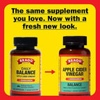 Bragg Daily Balance Apple Cider Vinegar and Sensoril Ashwagandha Capsules - 750mg of Acetic Acid – Energy & Weight Management Support - (90 Pills)