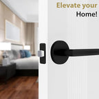 Mega Handles Ronn Passage Lever Door Handle Set for Hallway, Closet and Bathroom, Heavy Duty Door Levers, Fits All Standard Door Sizes, Screws Included - Onyx (1 Pack)