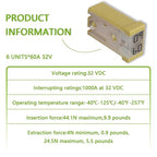 60A 32V Mini Slotted Automotive MCASE Shaped Cartridge Fuse Kit(Pack of 6pcs,60A)