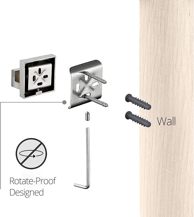 BAGNOLUX Bathroom Hardware Set 4 Pieces, Bath Towel Holder Set SUS304 Stainless Steel, Towel Bar Rack Set for Wall Mounted, Square Bathroom Accessories Set Fixture Heavy Duty Brushed Nickel