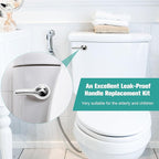 Universal Metal Front Mount Toilet Handle Replacement Kit Chrome Toilet Handle Brass Lever with Stainless Steel Chain Front Universal Flusher Replacement Kit