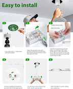 zouzai 4 inch Gimbal Led Recessed Lights, 360°+90° Adjustable Directional Recessed Lighting, 2700K/3000K/3500K/4000K/5000K Dimmable Retrofit Eyeball Can Lights with Jbox,ETL(White,12 Pack)