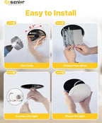 Ensenior 20 Pack 4 Inch LED Recessed Ceiling Light with Night Light, Dimmable, 2700K-5000K 5CCT, 1050LM 12W 120V, High Brightness Canless Wafer Downlight - FCC (4 Inch)