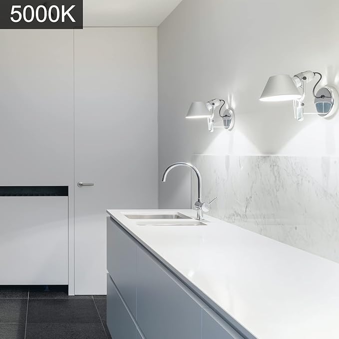 Energetic Dimmable LED Filament Light Bulbs, 8W, 60 Watt Equivalent, Daylight 5000K, Classic Clear Glass, A19 LED Light Bulb, 6 Pack