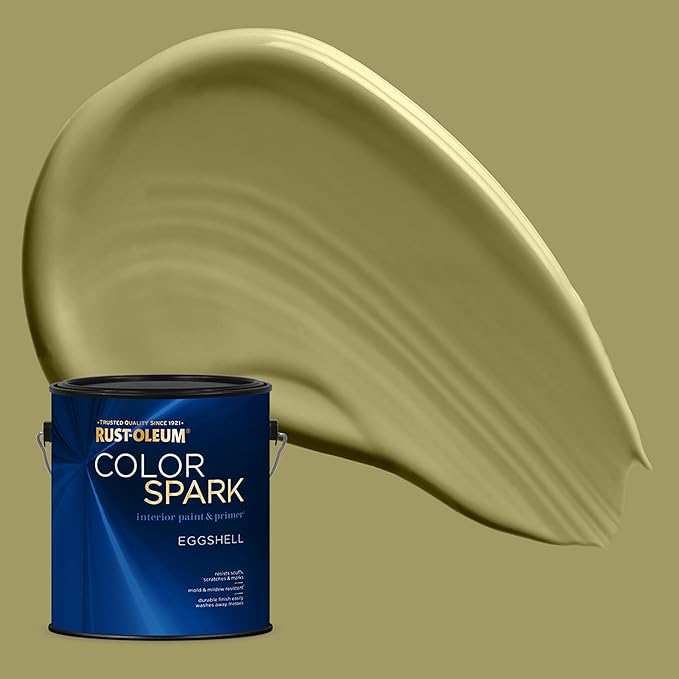 Rust-Oleum Color Spark Interior Paint and Primer in One, Eggshell, Wasabi Root, 1 Gallon