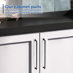 JOY DECOR Cabinet Pulls – 12-3/5 Inch Hole Center, Matte Black, 2 Pack, Zinc Alloy Cabinet Handles for Drawers & Cupboard – Vintage Style Hardware for Kitchen, Bathroom, Dresser, Furniture Makeover