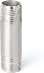 TAISHER 4PCS Stainless Steel Pipe Fittings, 1/4" NPT x 1/4" NPT Male Threaded, 2" Length Nipple Cast Pipe