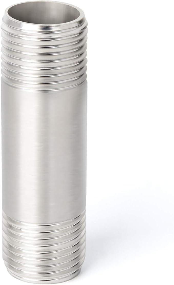 TAISHER 4PCS Stainless Steel Pipe Fittings, 1/4" NPT x 1/4" NPT Male Threaded, 2" Length Nipple Cast Pipe