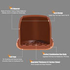 Ezprotekt 24 Pcs Square Chair Leg Floor Protectors with Felt, Silicone Felt Furniture Pads Cups for Hardwood Floor, Dining Table Leg Caps Covers No Scratches (L Fit: 1" to 1.4", Brown)