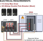 Electric Tankless Water Heater, ECOTOUCH 27kW on Demand Hot Water Heater Electric 240V Instant Tankless Hot Water Heaters Point of Use with ETL Certificated Self-Modulating ECO270S