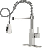 APPASO Square Kitchen Faucets with Pull Down Sprayer, 3 Modes SUS304 Stainless Steel Faucet for Kitchen Sink, Single Handle Kitchen Sink Faucet, Brushed Nickel