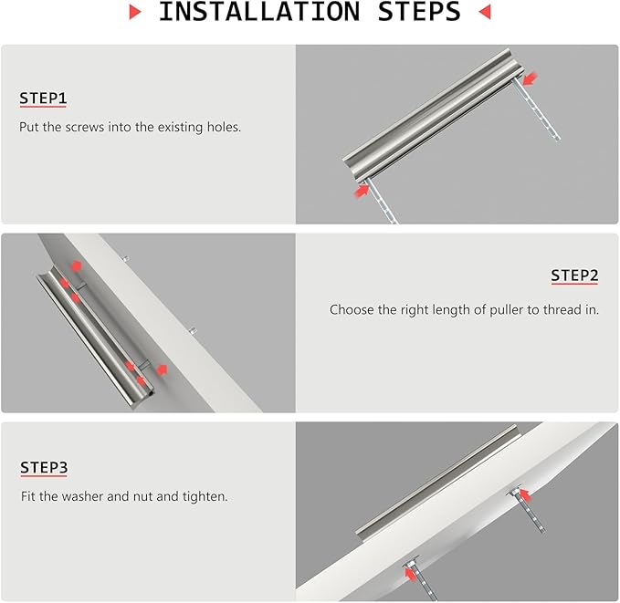 homdiy 10 Pack Adjustable Brushed Nickel Cabinet Pulls 1" to 4" (25-102mm) Adjustable Hole Distance Drawer Pulls