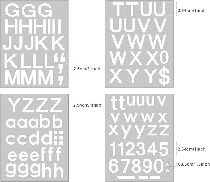 Outus 8 Sheets Vinyl Letter Stickers Self Adhesive Mailbox Numbers Alphabet Stickers Stick on Letters for Christmas Stockings Scrapbook Bulletin Board School Business(1 Inch,White)