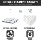 Nialnant Cotton Terry Dish Cloths,Super Soft Dish Towels for Kitchen,Absorbent Dish Rags for Cleaning,12x12 Inches,Black