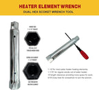 EWH-05 Electric Water Heater Element Kit,Include TWO 4500W/240V Water Heater Elements,Lower Thermostat & Upper Thermostat,Quick Change Tool,Two Protective Covers and Wrench Replacing Tools