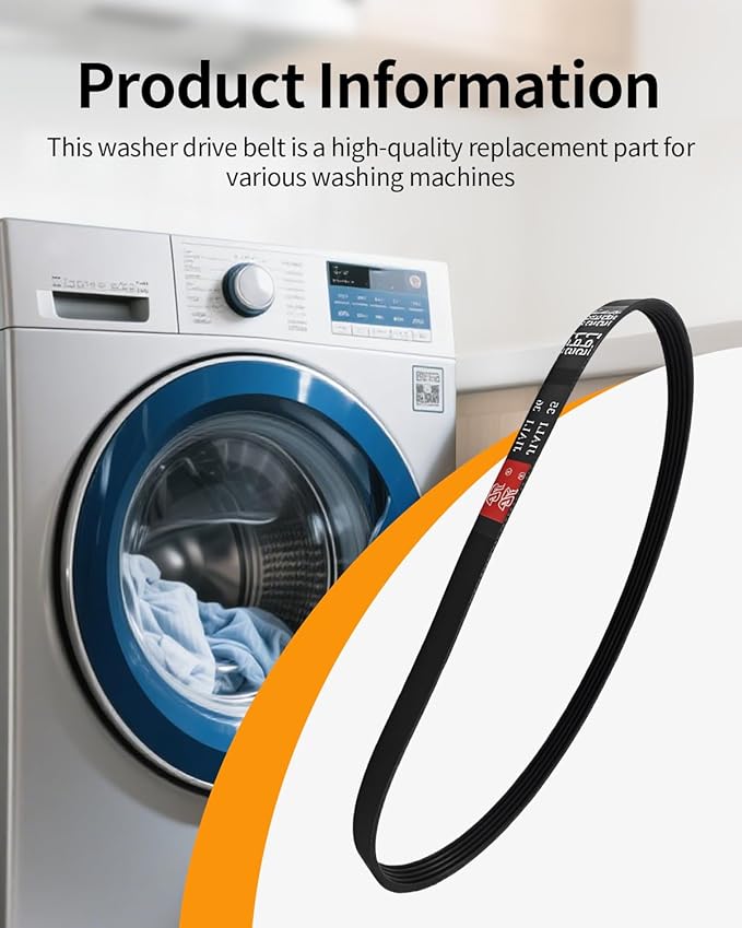 253C1275P001 (Polyv Belt 6:1) Washer Drive Belt Fits for LG, GE, Kenmore Washer and More Replaces EDR5P001X1