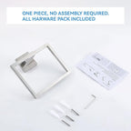 LANC Hand Towel Rings for Bathroom Wall Mount Brushed Finished Square Hand Towel Holder for Kitchen Towel Holder Lavatory SUS304 Stainless Steel Contemporary Style Shower Towel Racks Hanger, A8896BN