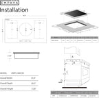 Empava 36 Inch Electric Induction Cooktop 5 Burners, Flat Glass Top Stove with Bridge Function, Timer, Pause, Child Lock, Booster, Slider Level Control, Shutdown, Auto Pan Detection, Black