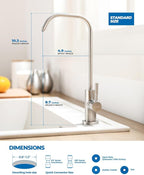 WEWE Drinking Water Faucet, Lead-Free Kitchen Water Filter Faucet for Reverse Osmosis or Water Filtration System, RO Faucet, Brushed Nickel