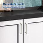 JOY DECOR Cabinet Pulls – 6-1/4 Inch Hole Center, Brushed Nickel, 2 Pack, Zinc Alloy Cabinet Handles for Drawers & Cupboard – Vintage Style Hardware for Kitchen, Bathroom, Dresser, Furniture Makeover