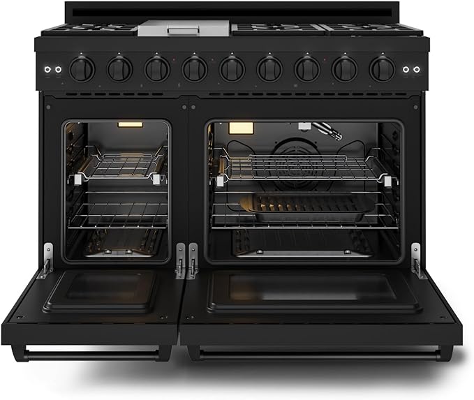 Gordon Ramsay by THOR Kitchen 48 Inch Professional Liquid Propane Range with Tilt Panel Touch Control in Black