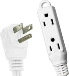 Iron Forge Cable 10 ft Flat Plug White Extension Cord with 3 Outlets - 16/3 SJTW 3 Prong Indoor Extension Cord with Multiple Outlets