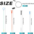 16 PackPipe Cleaner Brush Set Flexible Sink Drain Unclogging Tool Multi Functional Bathroom Kitchen Clog Remover Hair Removal Tool for Bathrooms Kitchens and Shower Rooms