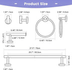 Black and Gold Bathroom Hardware Accessories Set,4 Pieces Towel Bar Set 27.5 Inch Towel Bar,Rack Set for Bathroom SUS304 Stainless Steel Towel Holder Set,Wall Mounted