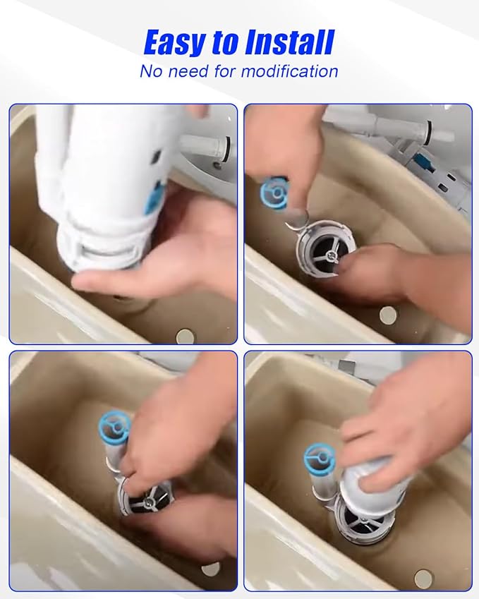 2-Inch Toilet Flush Valves, Dual Flush Valve Toilet Repair Kit Compatible with One Piece Toilets Top Push Button Valve, 8" Height