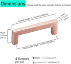 10 Pack Kitchen Cabinet Handles 3 3/4 Inch Hole Center Antique Copper Drawer Pulls Stainless Steel Square Cabinet Pulls Drawer Knobs Cupboard Handles