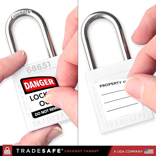 TRADESAFE Lockout Tagout Locks Set - 10 White Loto Locks, Keyed Different Lock Out Tag Out Padlocks, 2 Keys Per Lock, OSHA Compliant Lockout Locks