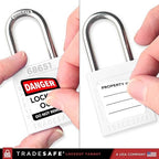 TRADESAFE Lockout Tagout Locks Set - 10 White Loto Locks, Keyed Different Lock Out Tag Out Padlocks, 2 Keys Per Lock, OSHA Compliant Lockout Locks