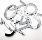Diggoo 10 Pack Mailbox Numbers 0-9, 2 Inch High, Door Address Numbers Stickers for Apartment, House, Room, Office, Cars, Trucks, Silver Plating Process Number Sign
